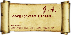 Georgijevits Aletta névjegykártya